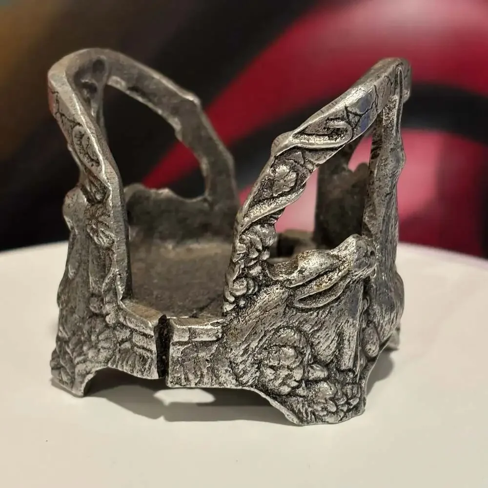 Vintage Pewter Rabbit Napkin Ring Holder